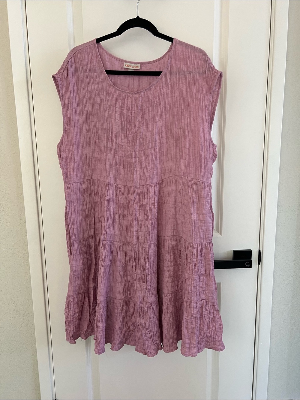 Knox Rose Lavender Crinkle Sleeveless Tunic